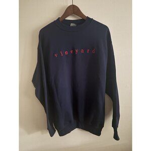 Vintage 90s Famous Sportswear VINEYARD Sweatshirt Men L Embroidered Crew USA
